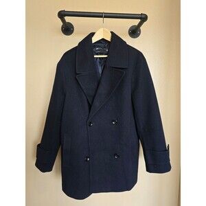 Asos blue pea coat women's‎ size 6
